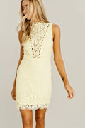 Lace Detail Dress Light Yellow by Boutique 23