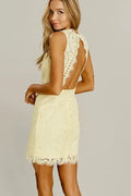 Lace Detail Dress Light Yellow by Boutique 23