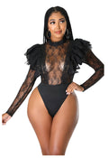 2 Piece Lace Bodysuit with Boot Cut Pants {Tall Girl Friendly} by The House of Stylez