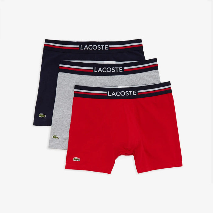 Lacoste Men's 3-Pack Long Cotton Boxer Brief by I-Max Fashions