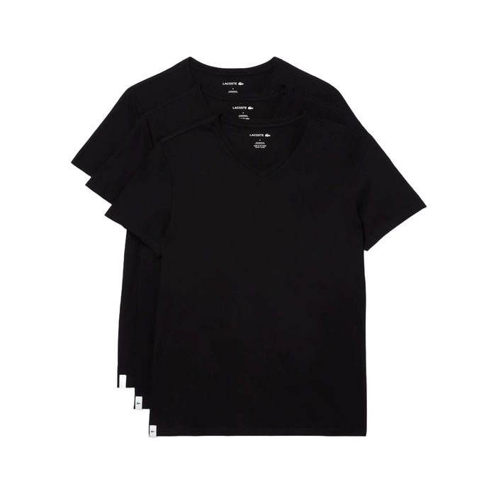 Lacoste Men's 3-Pack V-Neck Cotton Regular Fit Undershirt by I-Max Fashions