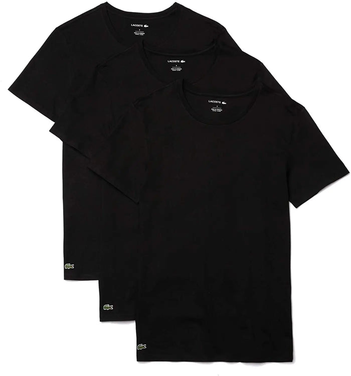 Lacoste Men's Essentials 3 Pack 100% Cotton Regular Fit Crew Neck T-Shirts by I-Max Fashions