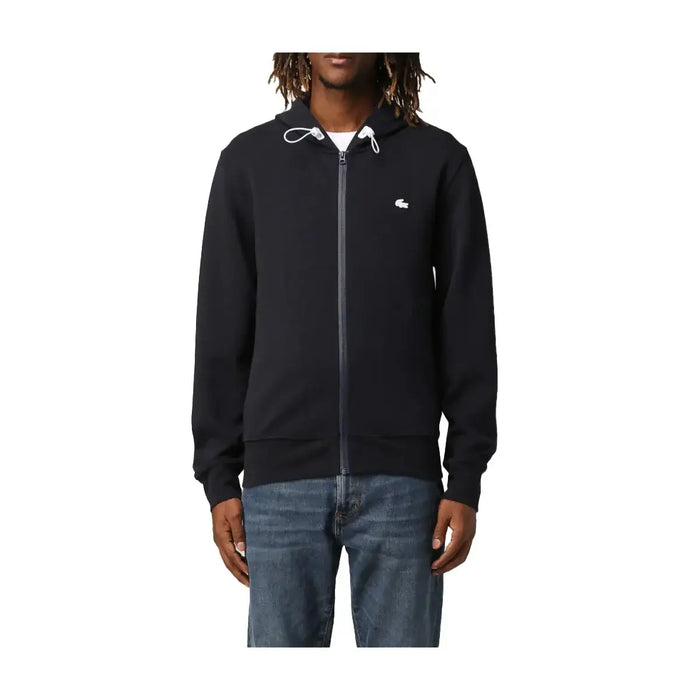 Lacoste Men's Hooded Cotton Blend Lettered Zip Sweatshirt by I-Max Fashions