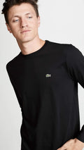 Lacoste Men's Long Sleeve Jersey Pima Regular Fit Crewneck T-Shirt by I-Max Fashions
