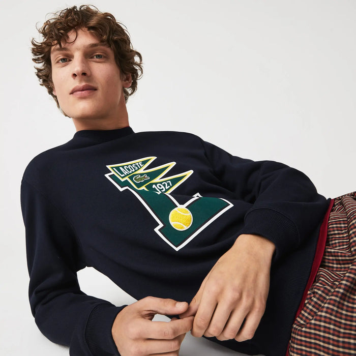Lacoste Men's Pennants L Badge Cotton Fleece Sweatshirt by I-Max Fashions