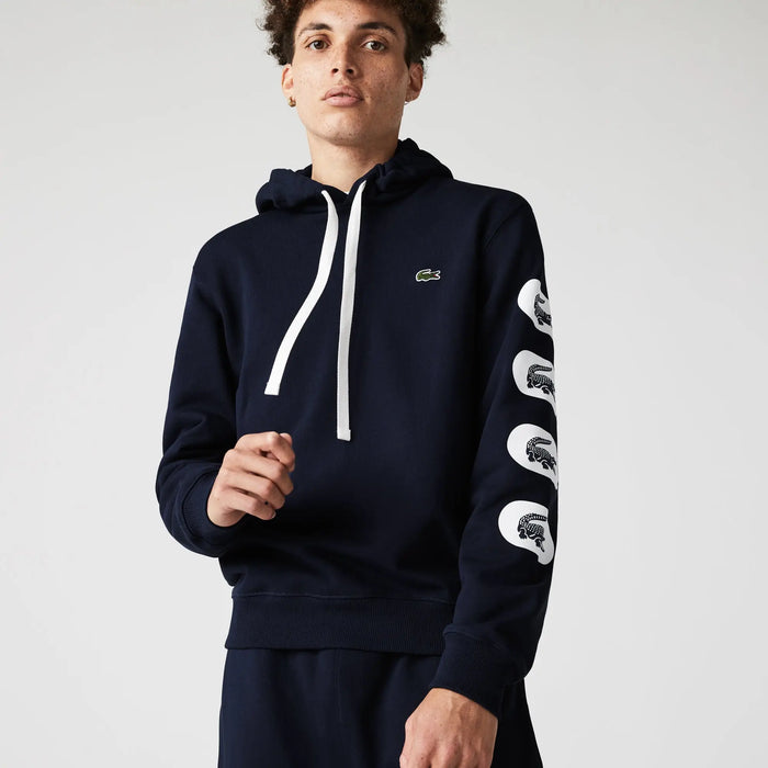 Lacoste Men’s Print Sleeve Fleece Hoodie by I-Max Fashions