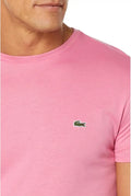 Lacoste Men's Short Sleeve Crew Neck Pima Cotton Jersey T-Shirt Reseda Pink by I-Max Fashions