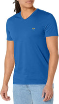 Lacoste Men's Short Sleeve V-Neck Pima Cotton Jersey T-Shirt by I-Max Fashions