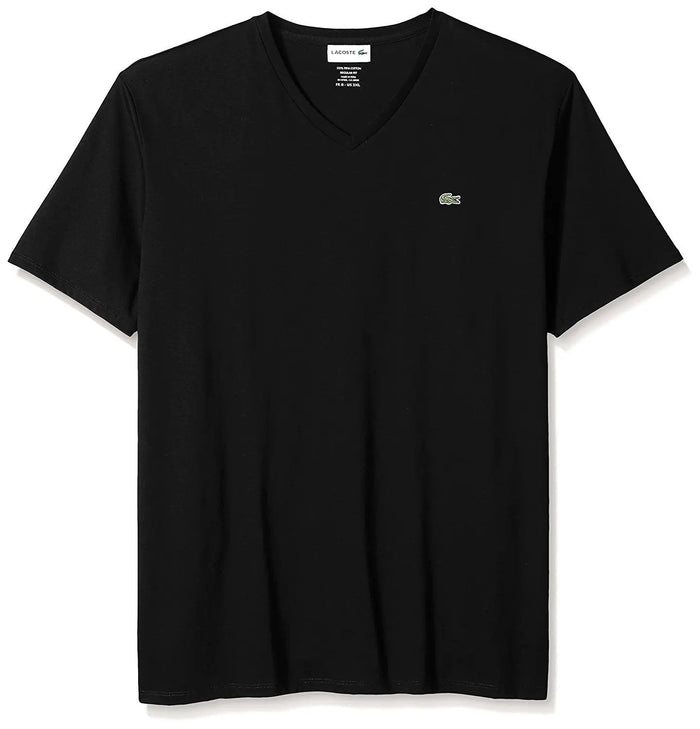 Lacoste Men's Short Sleeve V-Neck Pima Jersey T-Shirt by I-Max Fashions