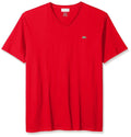 Lacoste Men's Short Sleeve V-Neck Pima Jersey T-Shirt by I-Max Fashions