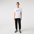 Lacoste Men's Signature And Crocodile Print Crew Neck Cotton T-Shirt by I-Max Fashions