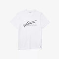 Lacoste Men's Signature And Crocodile Print Crew Neck Cotton T-Shirt by I-Max Fashions