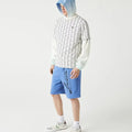 Lacoste Men's Signature Print Cotton Fleece Shorts by I-Max Fashions
