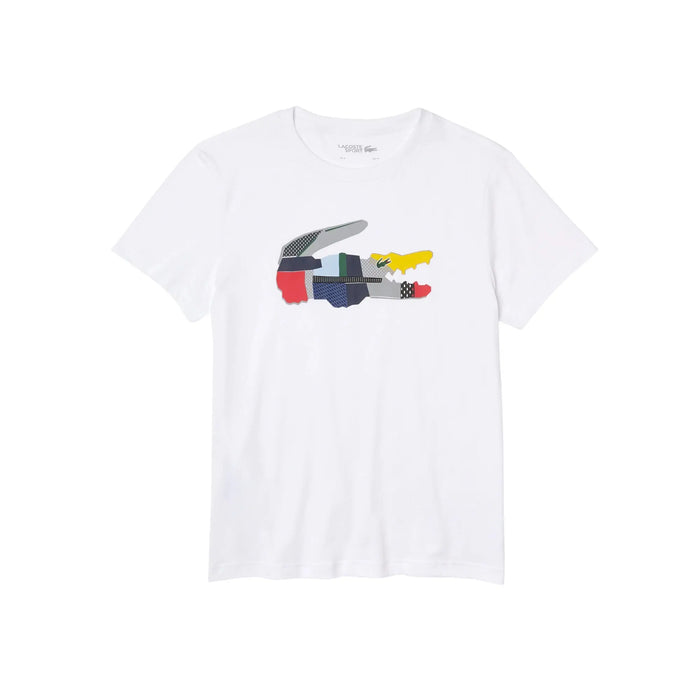 Lacoste Men's SPORT Patchwork Crocodile Print Cotton T-shirt by I-Max Fashions