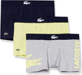 Lacoste Underwear Men's 3-Pack Crocodile Waist Long Stretch Cotton Boxer Briefs by I-Max Fashions