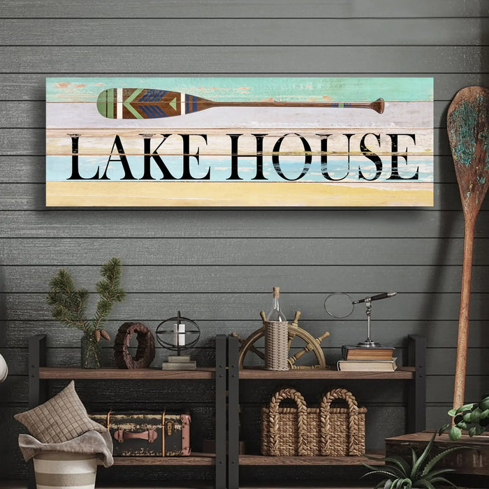 Lake House Coastal Sign by Tailored Canvases