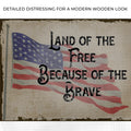 Land Of The Free Because Of The Brave Sign II by Tailored Canvases