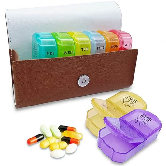 Large Daily Pill Box Medicine Organizer with PU Leather Case by DailySale