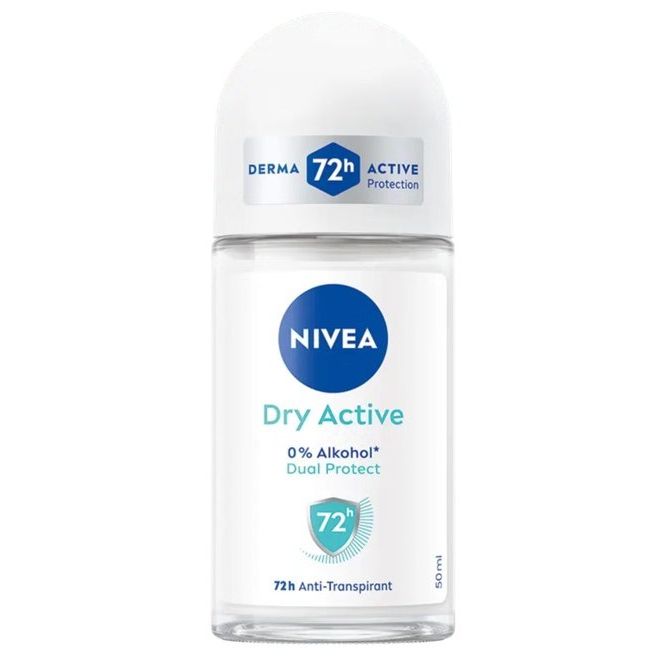 NIVEA Dry Active 72h Anti-Perspirant Roll-On for Women, 50ml by Pasteur Pharmacy