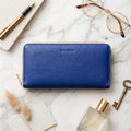 Large Zipper Wallet with Detachable Key Ring - Cobalt Blue by CASUPO