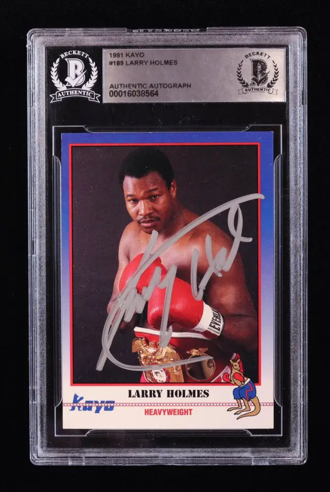 Larry Holmes Signed 1991 Kayo #189 (BGS) by Price Is Right Miami