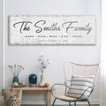 Last Name Family Sign Black And White by Tailored Canvases