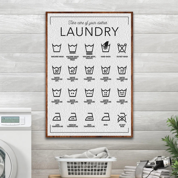 Laundry Symbols Sign II by Tailored Canvases