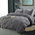 Laura's Lace 3 Piece Pintuck Pinch Pleated Duvet Cover by DailySale