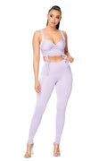 2 PC Ruched Crop Tank Top Legging Set by The House of Stylez