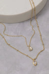 Layered Cz Teardrop Pendant Necklace