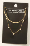 Layered Snake Chain And Lariat Necklace