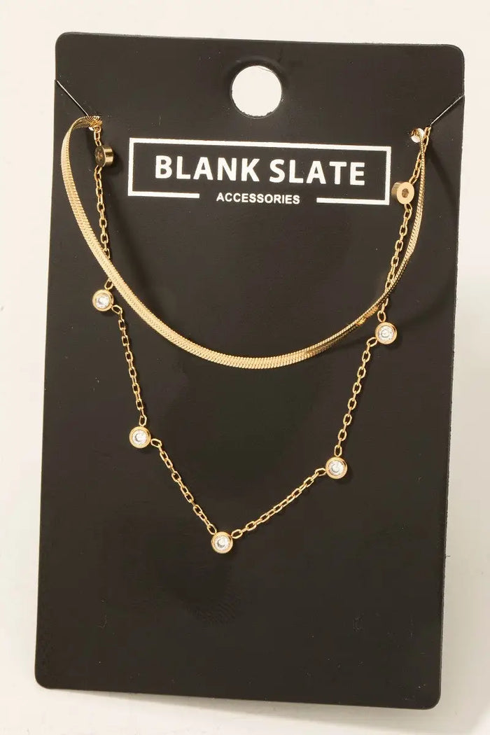Layered Snake Chain And Lariat Necklace by Boutique 23