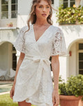 Le Lune Faux Wrap Lace Dress by Boutique 23