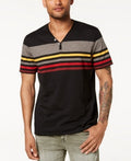 I.n.c. Mens Striped Split-Neck T-Shirt by Vanessa Jane