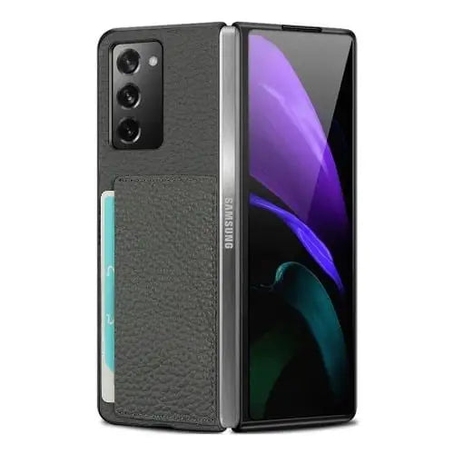Leather Series Case for Samsung Galaxy Z Fold2 5G (Fold 2 - Gray by Zerodamage Sahara Case LLC
