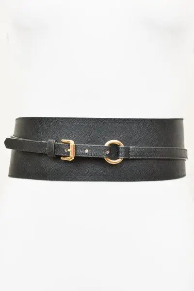 Leather Waist Belt w/Gold Hardware by Boutique 23