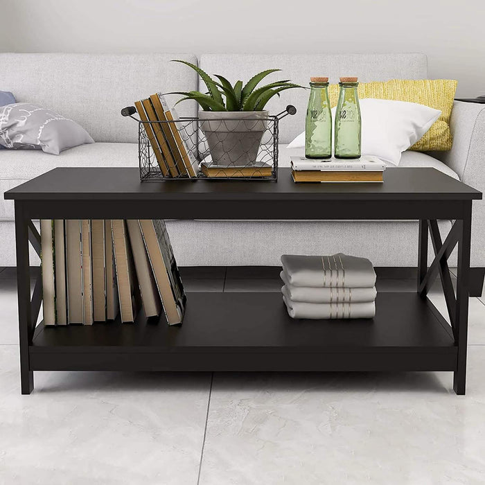 Lecut 39.56” L Concise Style Coffee Table Oxford Console Table by DailySale