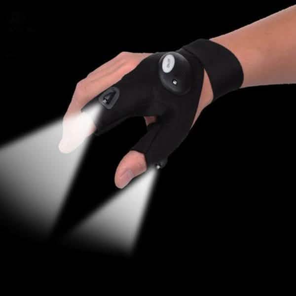 LED Flashlight Magic Strap Fingerless Gloves with 2 LED Light by DailySale