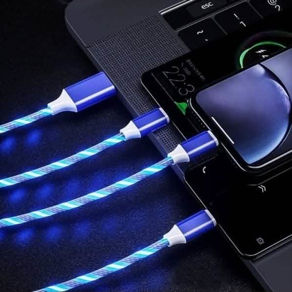 LED Light USB Charger Cable 3-in-1 Fast Charging by DailySale