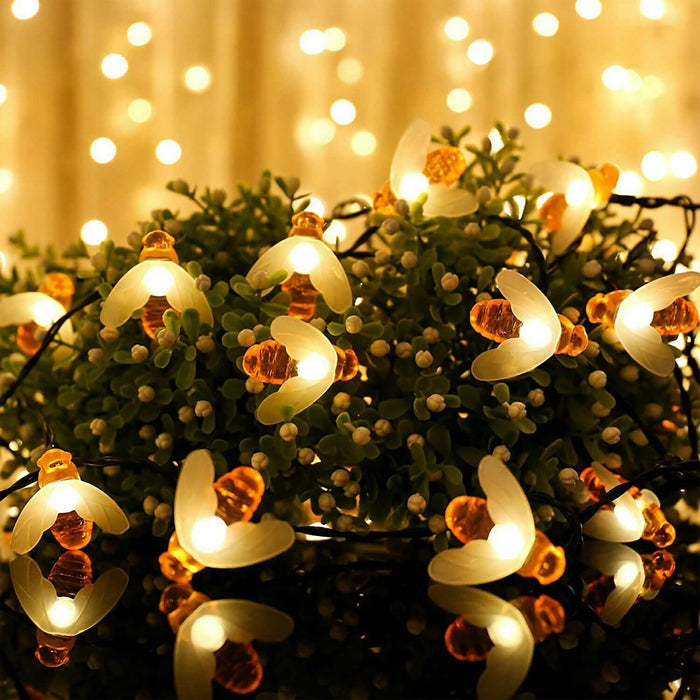 LED Solar String Bee Lights 30 Honeybees by DailySale