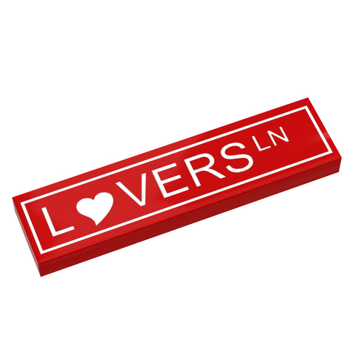 Lovers Lane Street Sign (1x4 Tile) by B3 Customs