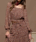 Lennox Floral Square Neck Crop Top - Burgundy by Boutique 23