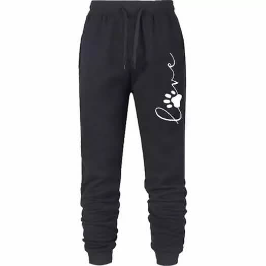 Leo Rosi Women's Love Dog Paw Print Joggers by DailySale