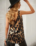 Leopard Print Lace Trim Tank by Boutique 23