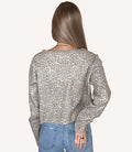 Leopard Print Button Up Cardigan - Vintage Oatmeal by Boutique 23