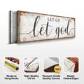 Let Go Let God Faith Sign V by Tailored Canvases