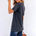 Letters Print Round Neck Short Sleeve Casual T-Shirt by DailySale