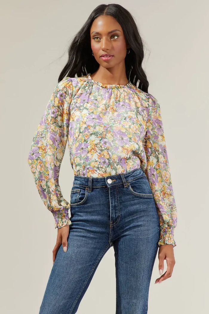 Liane Floral Long Sleeve Blouse by Boutique 23