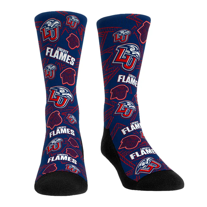 Liberty Flames - Microdot All-Over by Rock 'Em Socks