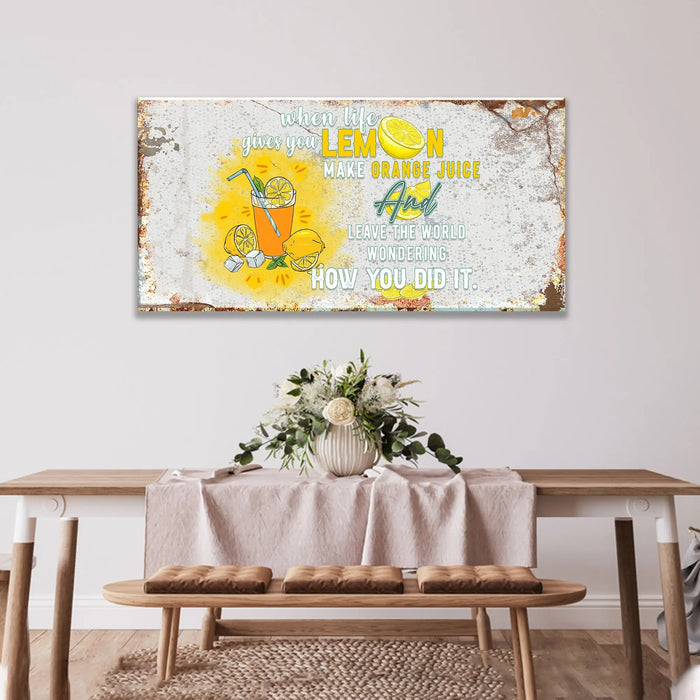 Life And Lemons Sign by Tailored Canvases